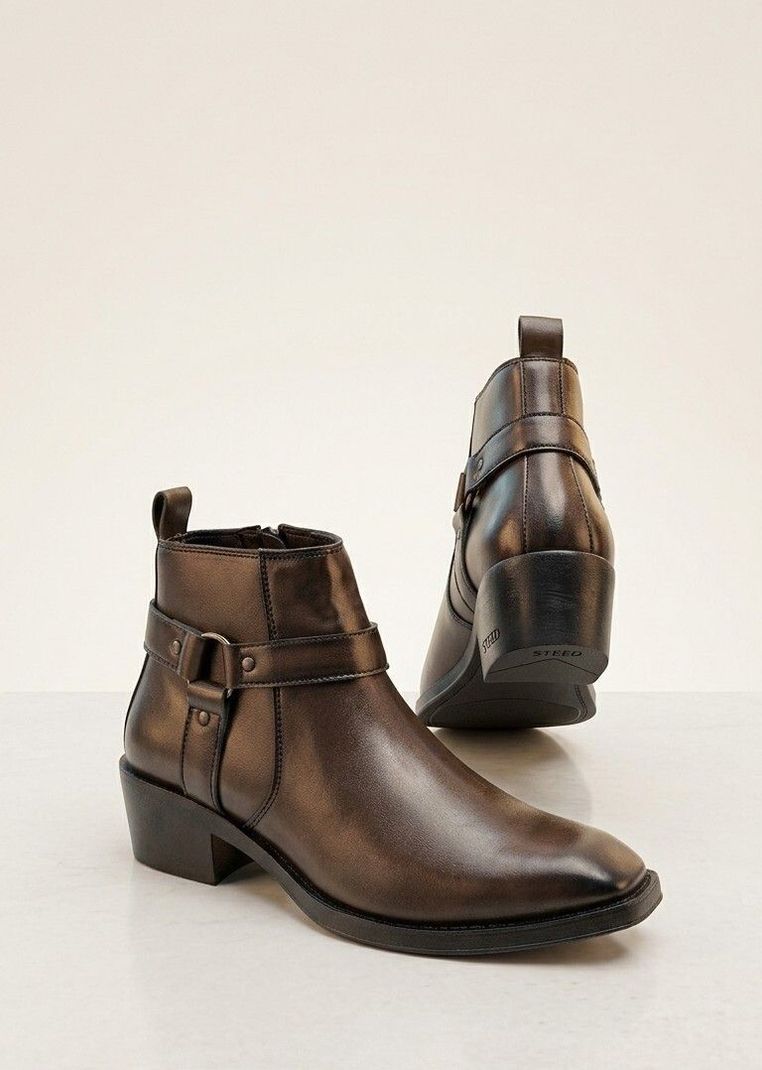 Men's Premium Heel Side Zip Urben Buckle Strap Chelsea Boots For Men - Image 2