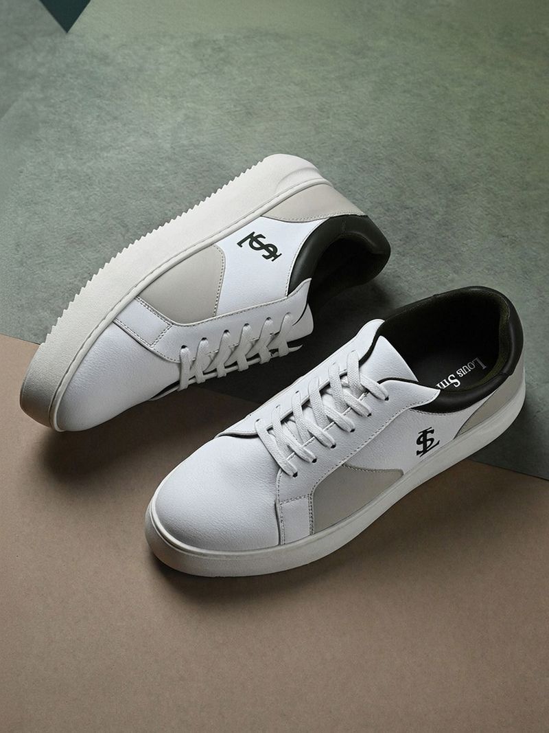 Louis Stitch White & Beige Men's Casual Sneakers - Image 6