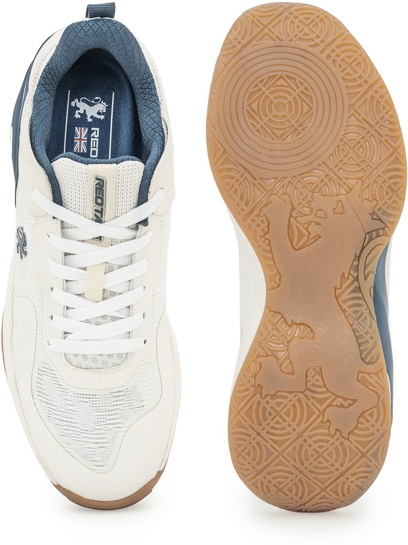 RED TAPE Men's Navy Off White Basketball Shoes - Image 6