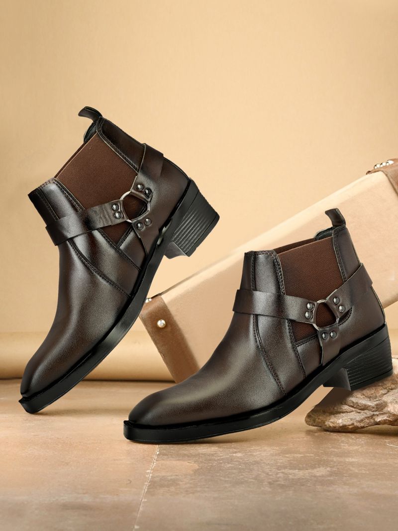 Retro King Men Full Grain Leather Chelsea Boots - Image 2