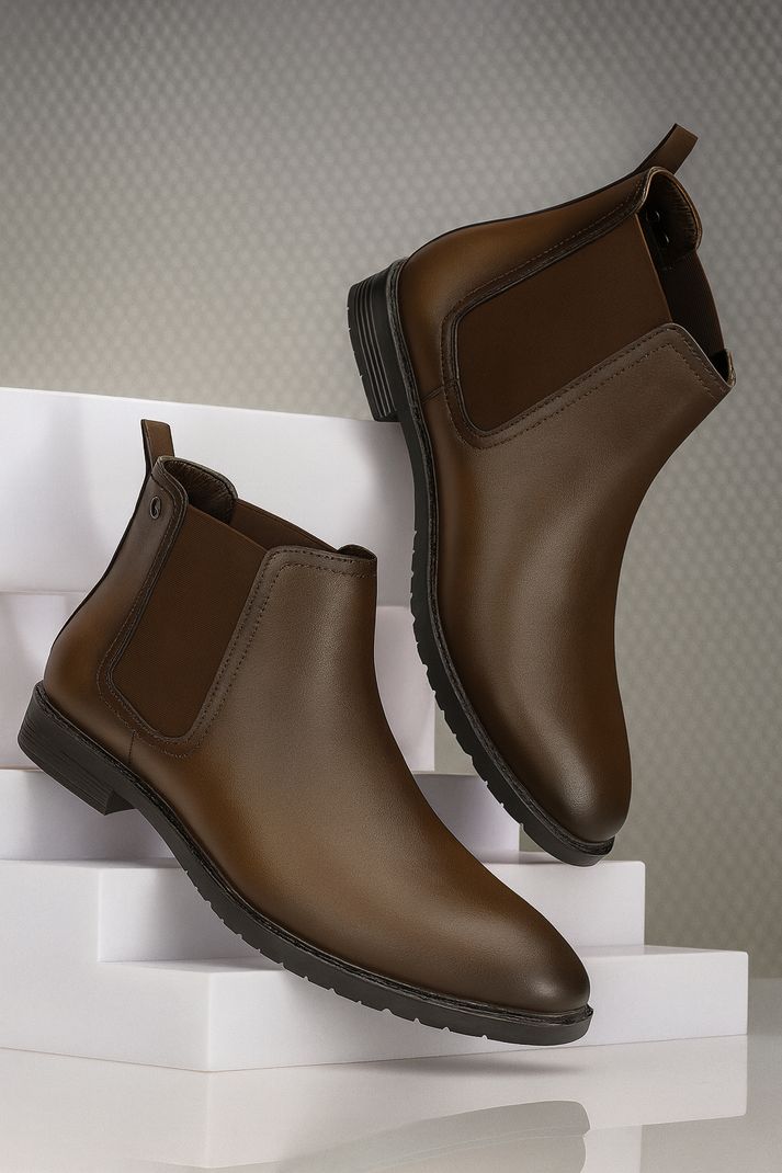 INN BLACK Men’s Black Leather Chelsea Boots - Image 4
