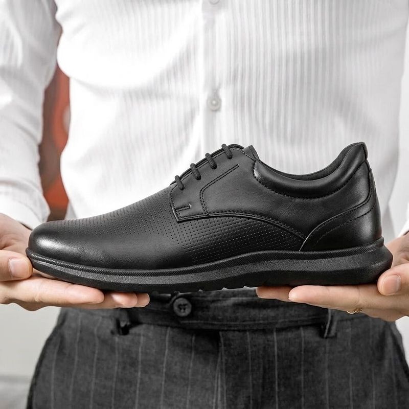 EZBRO Business Comfort Lace-Up Black Derby - Image 2