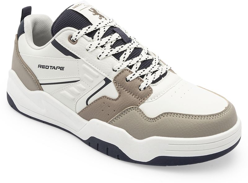RED TAPE Men Low Cut Sneaker Beige White - Image 2