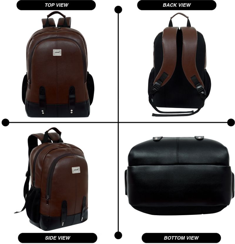 ZERUS Pu Leather Laptop Backpack - Image 5