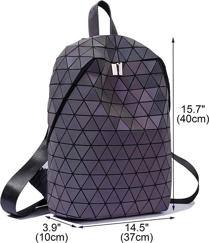 buddle Medium 25 L Laptop Backpack Luminous Geometric Holographic Reflective Backpack Color Changing Bag (Multicolor) - Image 4