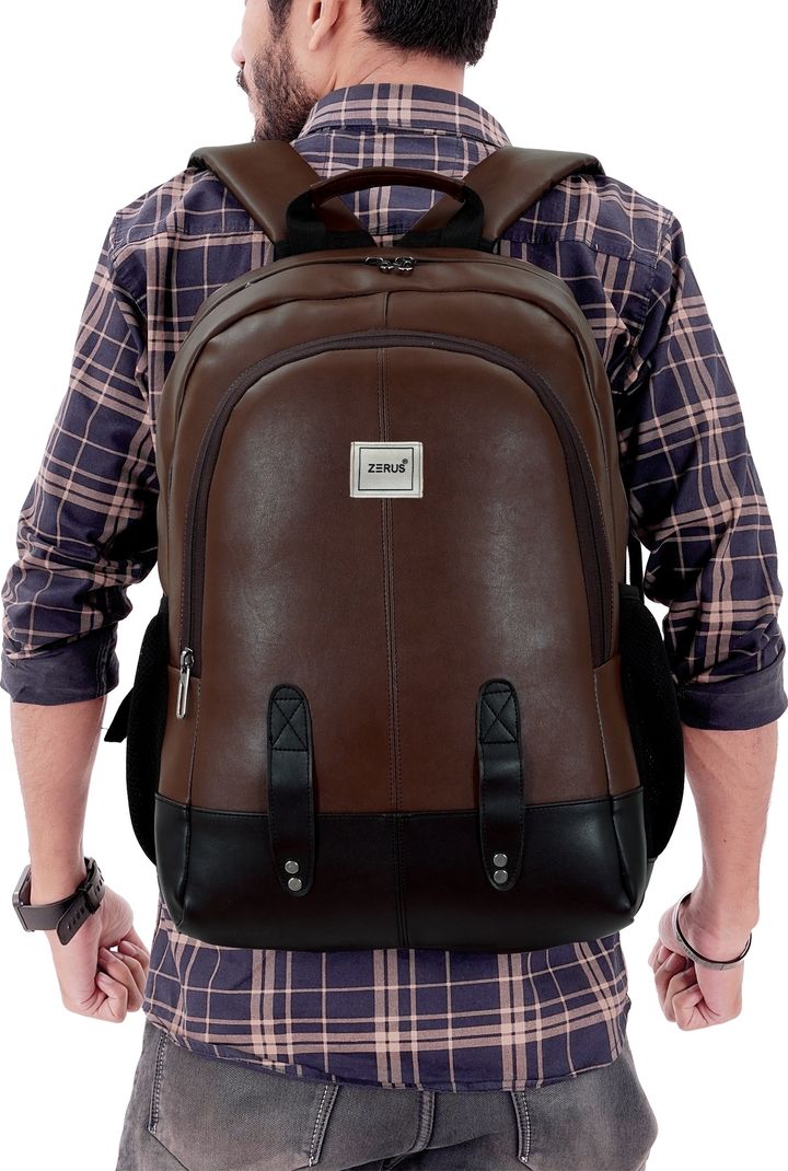 ZERUS Pu Leather Laptop Backpack - Image 6