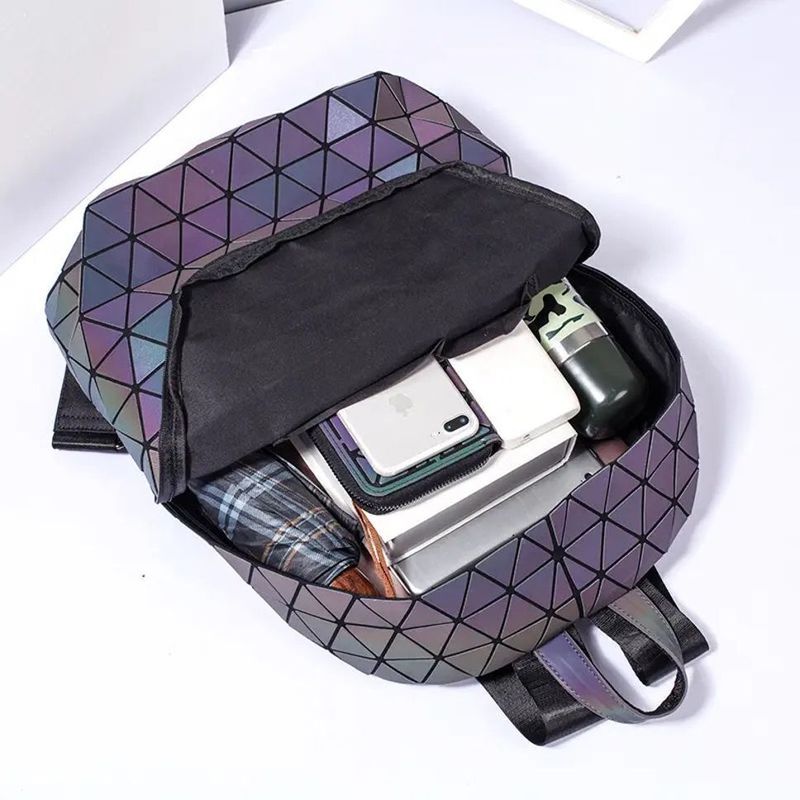 buddle Medium 25 L Laptop Backpack Luminous Geometric Holographic Reflective Backpack Color Changing Bag (Multicolor) - Image 6