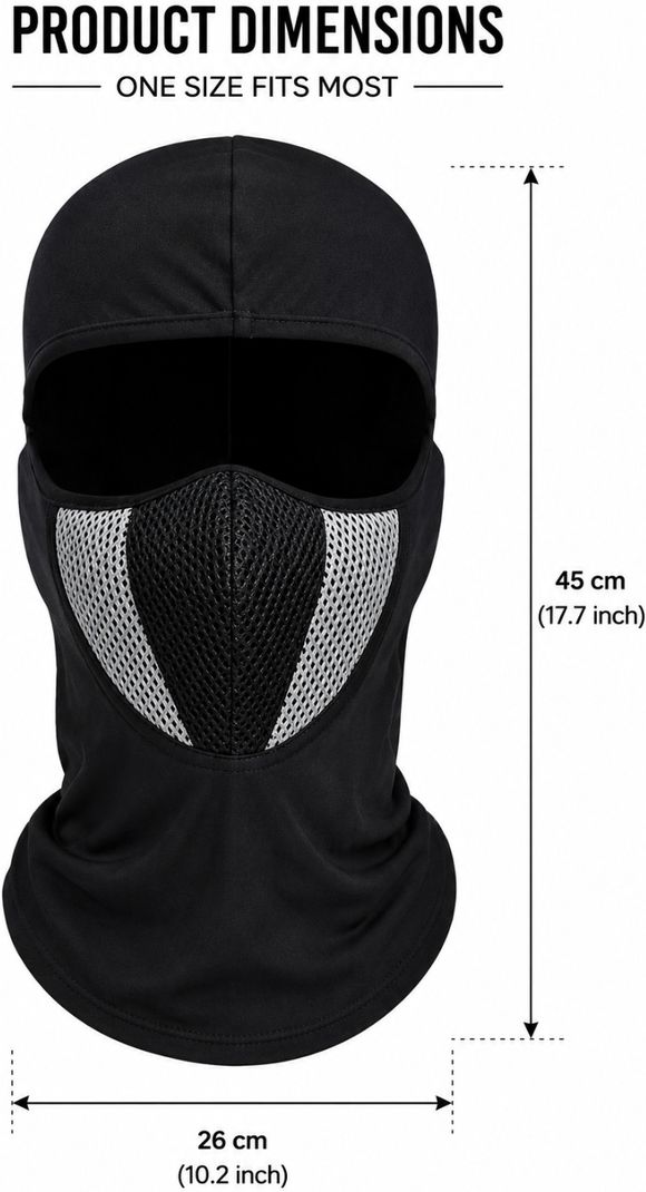 Rhtdm Black Grey Bike Face Mask Balaclava Free Size - Image 6