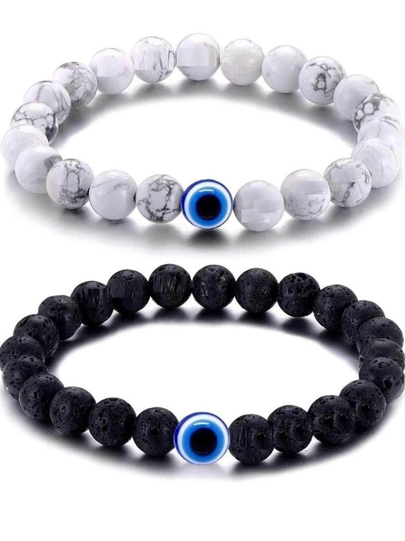 uniqueitems Stone Beads Crystal Bracelet Beige - Image 2