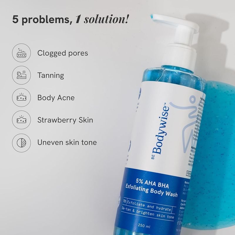 Be Bodywise 5% AHA 1% Salicylic Acid Detan Body Wash 250 ml - Image 4