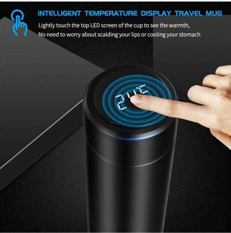 Pink Tokri PT789 500ml Double Wall Temperature Bottle, Black - Image 5