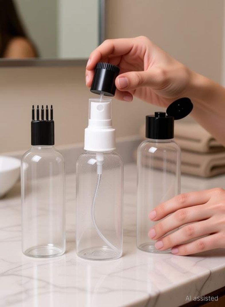 Insta cool 3 Refillable Mist Spray Bottles, 1 Hair Comb - Image 3