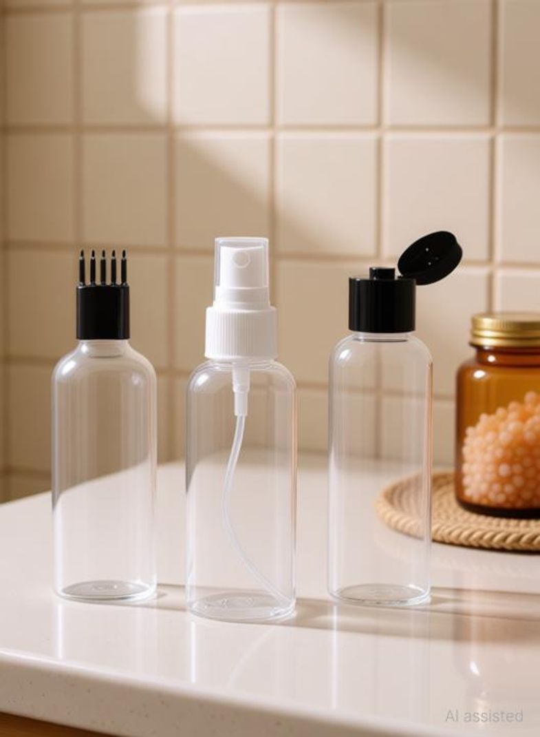 Insta cool 3 Refillable Mist Spray Bottles, 1 Hair Comb - Image 2