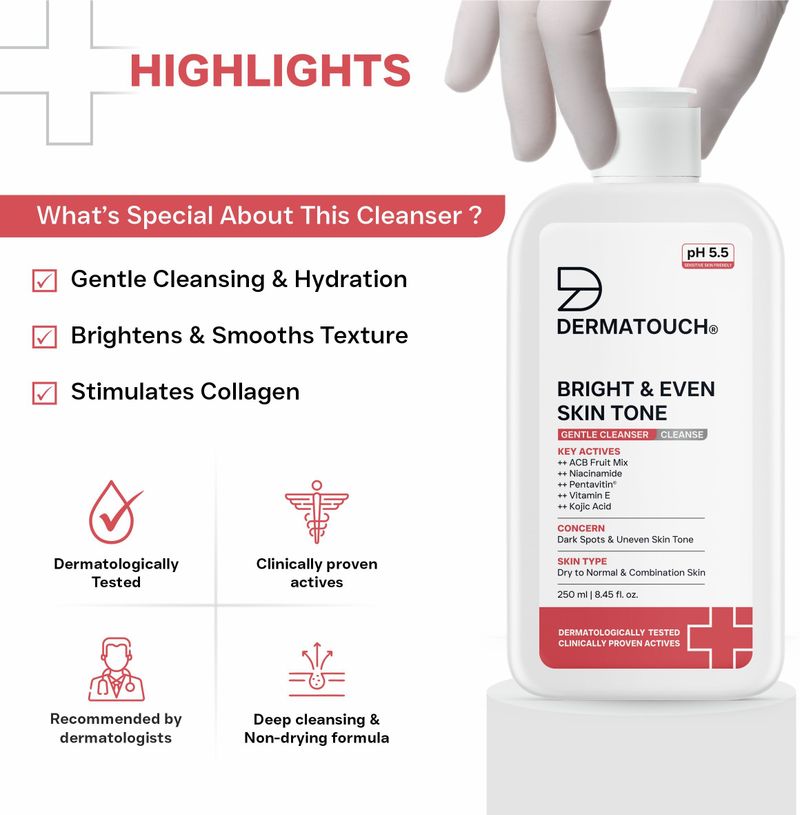 Dermatouch Bright & Even Skin Tone Gentle Cleanser 100ml - Image 6