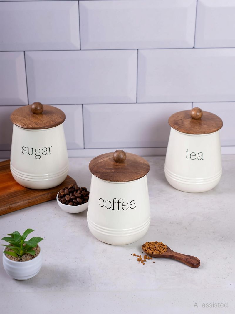 Metallure Iron Tea Coffee & Sugar Container - 1 L - Image 5