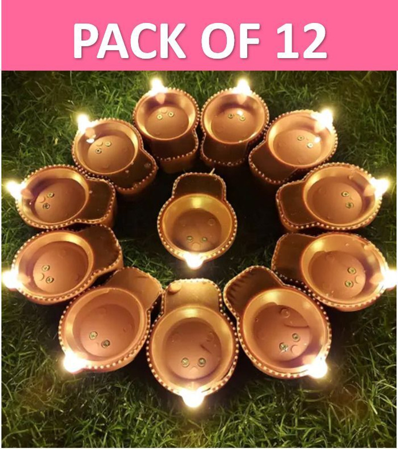 Sajo Fashion Water Sensor LED Diya Pack of 12
