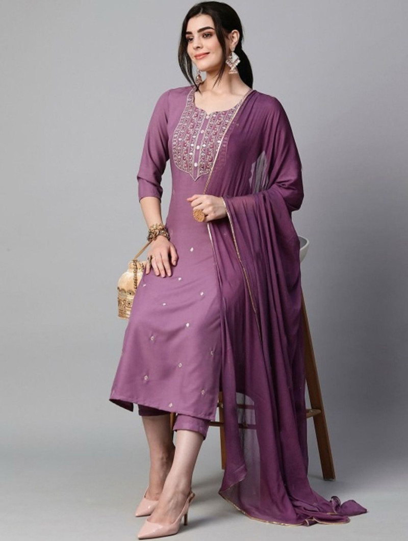 shree ramkrishna fab women viscose rayon kurta pant dupatta set