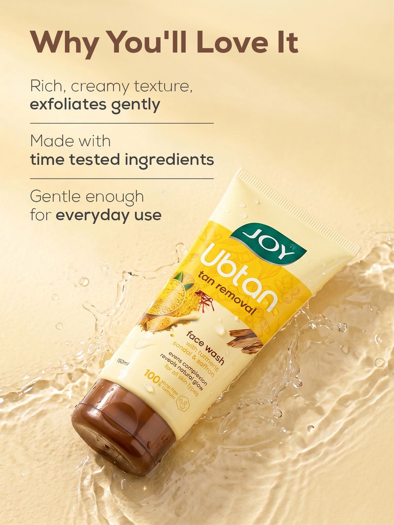 Joy Ubtan Tan Removal Face Wash 100 ml - Image 5