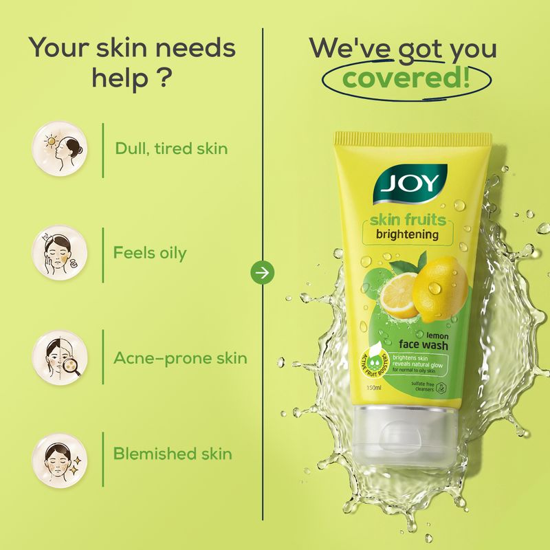 Joy Skin Brightening Lemon Face Wash 100ml - Image 4