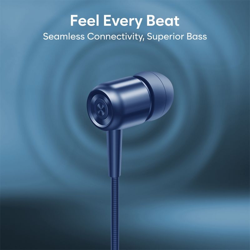 NITRAMAX Bluetooth Neckband Earphones, Blue, 20 Hour Playtime - Image 4