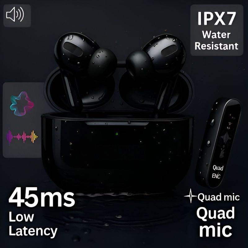 GWALBROS Earbuds Black True Wireless - Image 3
