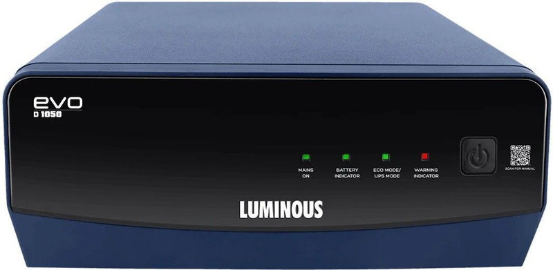 LUMINOUS EVO D 1050 EVO D 1050 with 3 Year Warranty Square Wave Inverter 900 VA