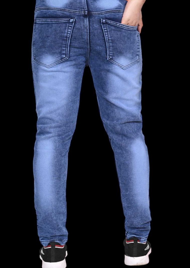 joyguru fashion Men Slim Mid Rise Blue Jeans - Image 4