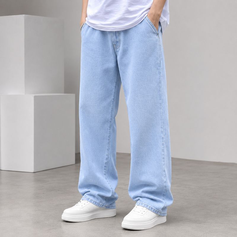 BLAKSMOKY Men Relaxed Fit Mid Rise Light Blue Jeans - Image 2