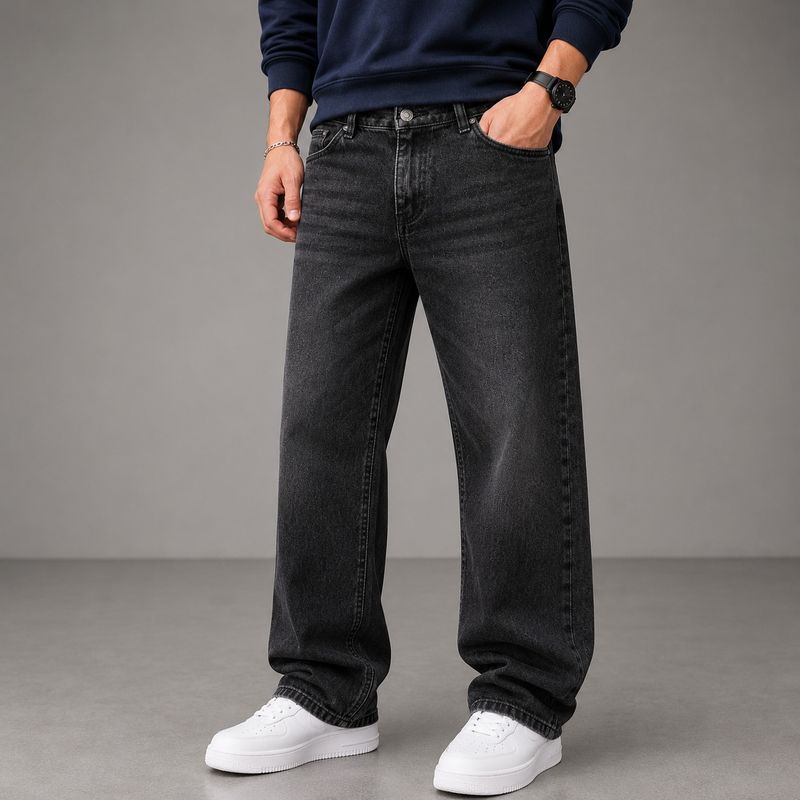 HIGH DENIM Men Black Mid Rise Straight Fit Jeans - Image 2