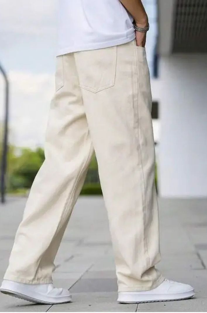 GENZ VANE Men Beige Mid Rise Straight Fit Jeans - Image 2