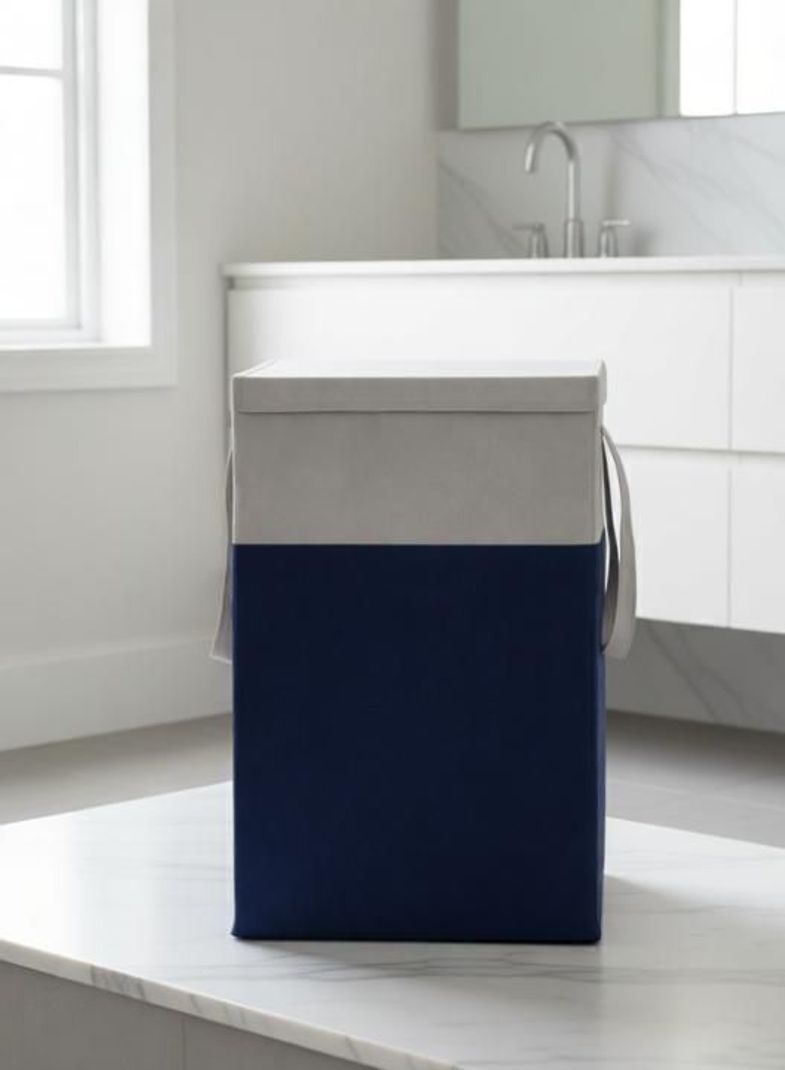 Mteaser 75 L Grey, Blue Laundry Basket (Non Woven) - Image 6