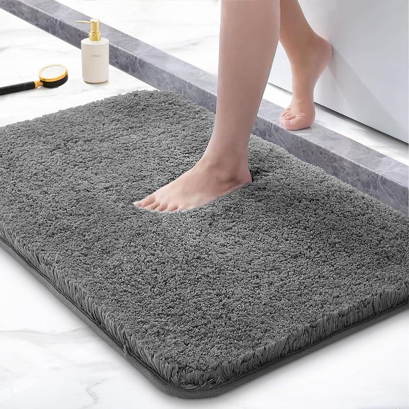 Roseate Microfiber Bathroom Mat (Doormat, Floormat - 40x60 cm, Gr...more
