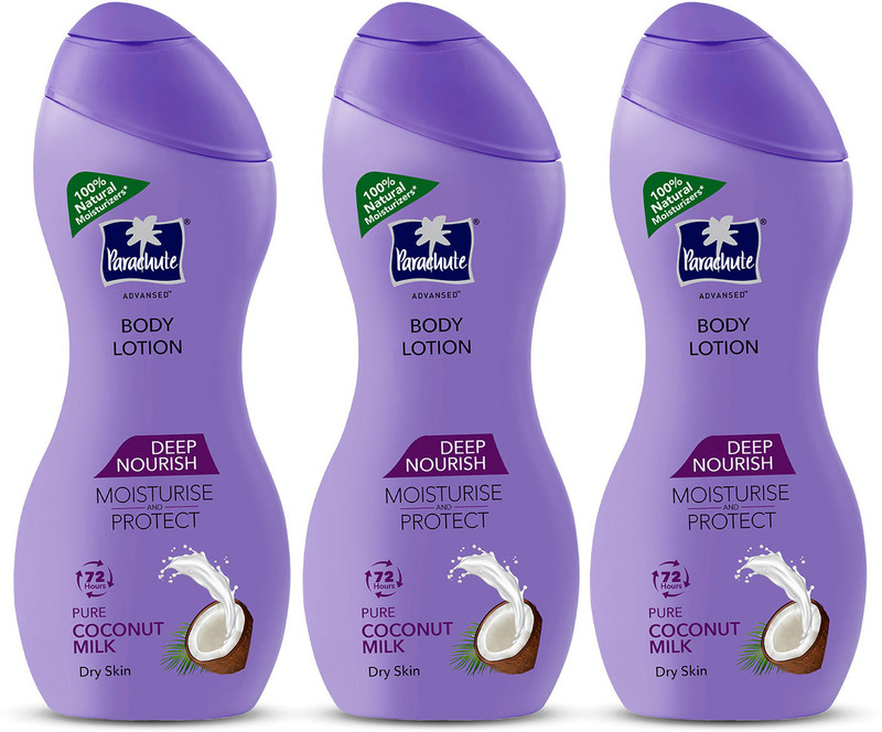 Parachute Advansed Deep Nourish Body Lotion, With Pure Coconut Milk, 72h Moisturization 250ml x 3
