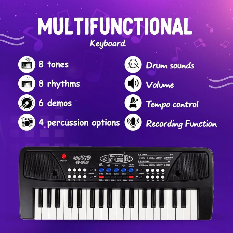 STAR VENTURE Piano for Kids with Mic, DC Power, Recording - Image 6