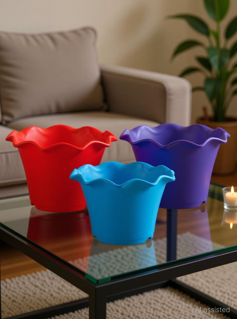 blooming furnancy 8 inch Plastic Flower Pot - Image 4