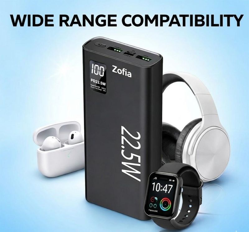 zofia 200000 mAh 22.5W Power Bank (Black) - Image 8