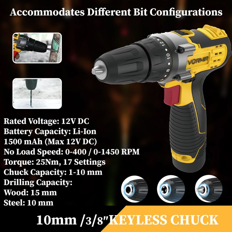 iBELL VORMIR VR CD12-46 12V Cordless Drill - Image 6