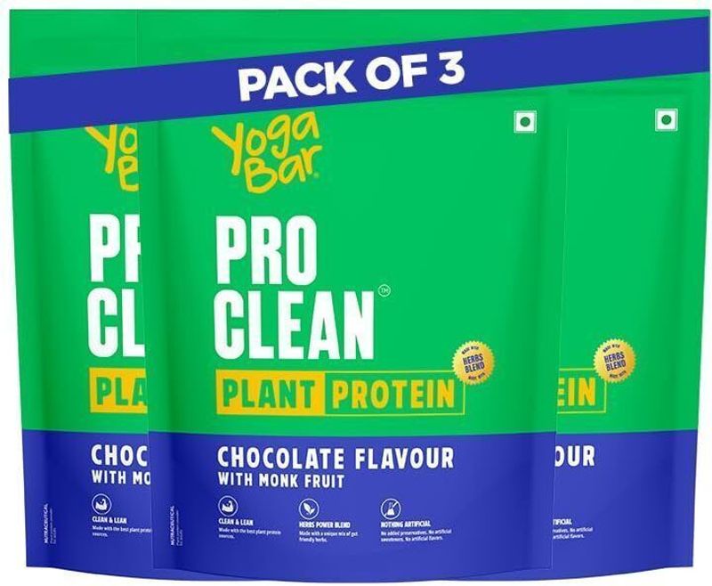 Yogabar Chocolate Plant Protein | 25g Protein per Serve | Clean Ingredients Plant-Based Protein (1.5 kg, Chocolate)