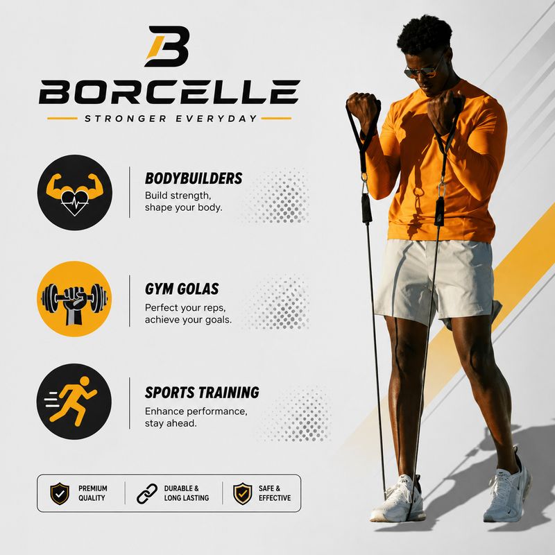 BORCELLE 11 in 1 Resistance Band Tube (Multicolor) - Image 4