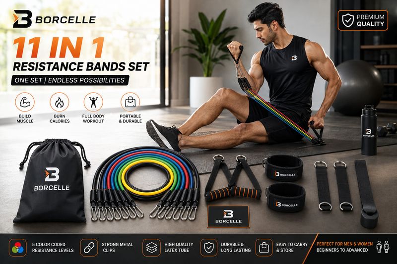 BORCELLE 11 in 1 Resistance Band Tube (Multicolor) - Image 2
