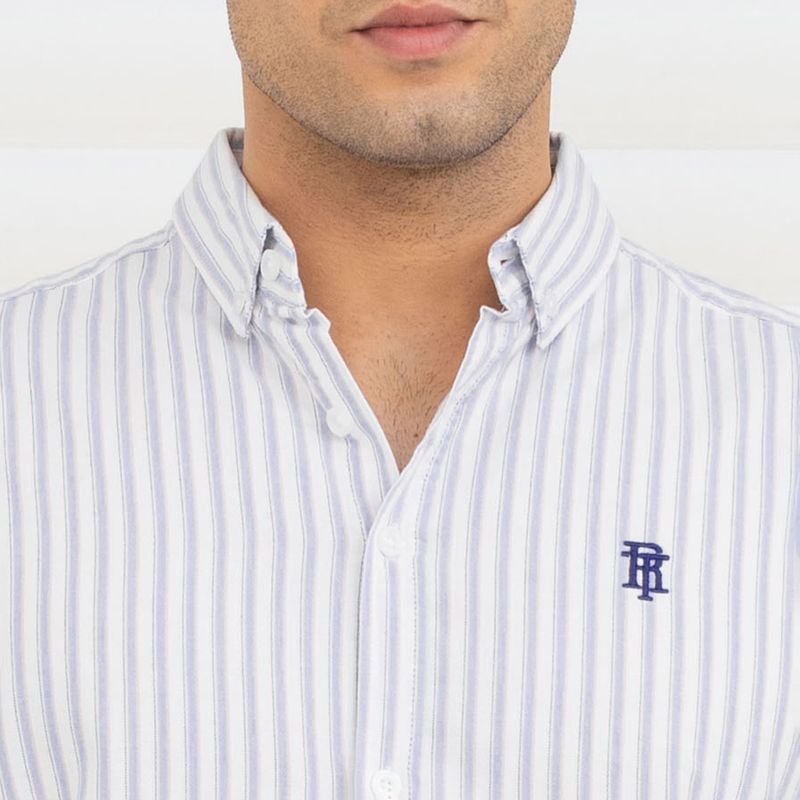 Men Relaxed Fit Striped Button Down Shirt - Image 5