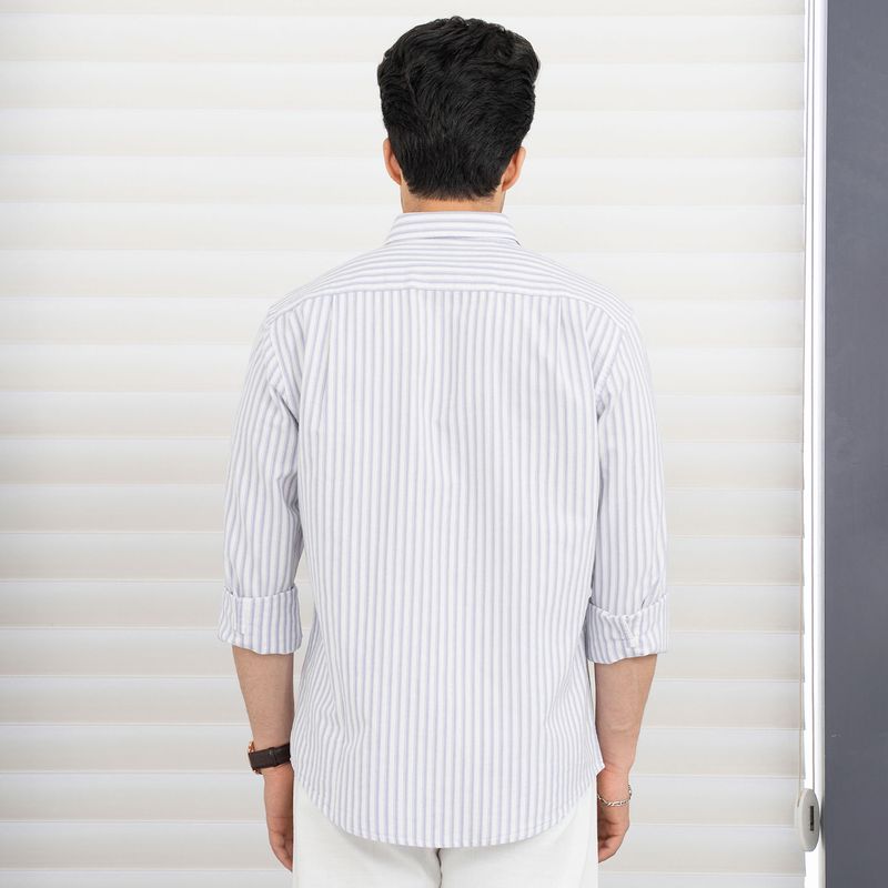 Men Relaxed Fit Striped Button Down Shirt - Image 4