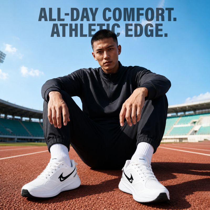 Yes'No Men's Mesh Lace-Up Sports Shoes - Image 3