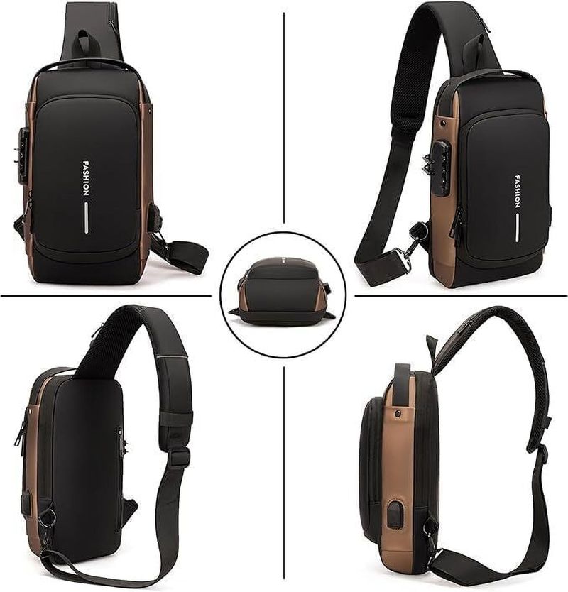 lifeindia Black Anti-Theft Water-Resistant Sling Bag - Image 6