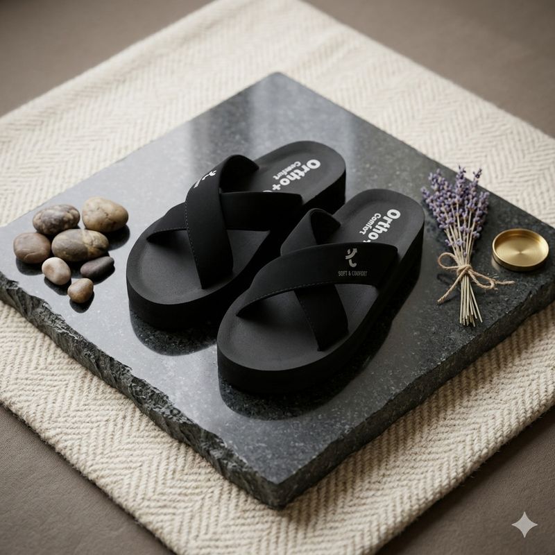 trendy footwear Men Slides Black Size 7 - Image 2