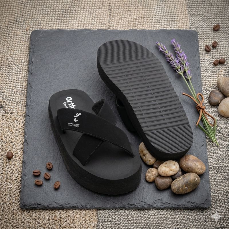 trendy footwear Men Slides Black Size 7 - Image 3