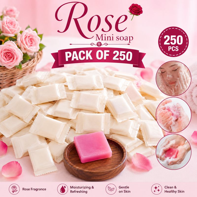 Vritti Rose Fragrance Mini Soap 250 Pack - Image 2