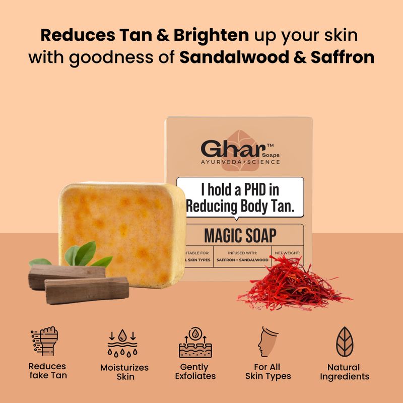 Ghar Soaps Magic Soap Sandal Wood And Saffron - Image 3