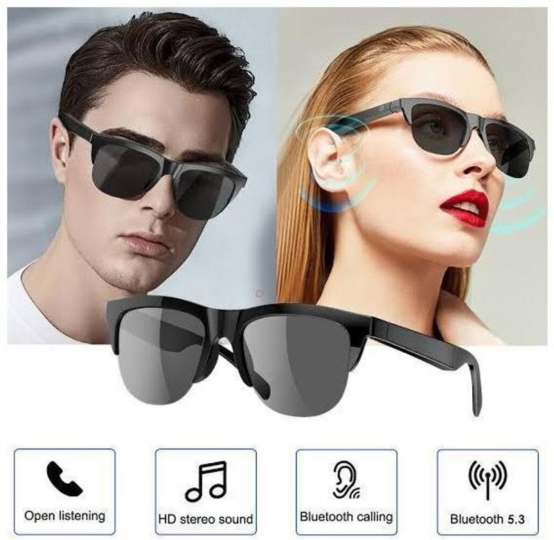 AAGUS Smart Bluetooth sunglass wireless bluetooth calling music UV Lens V1 (BLACK) - Image 5