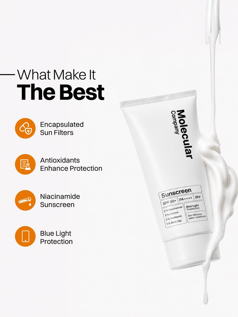 Molecular Company Sunscreen SPF 50+ PA++++ 5% Niacinamide 50g - Image 6
